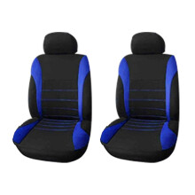 2X Front Car Covers Front Airbag Ready Sport Bucket Cover, 2-Piece Set Automobiles Covers (Black + )