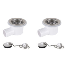 2X Tappo di Scarico del Lavandino, Raccordo Angolare, Tappo di Scarico, Filtro di Scarico del Lavandino per , Barca, Senza Tubo