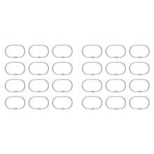 24 Pièces Anneaux de Crochet de Rideau de Douche Ouverts Ovales Suspendus pour Crochets de Tringle en Métal Salle de Bain Argent