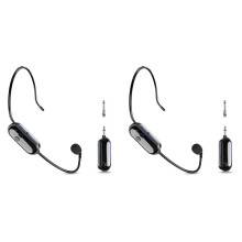 2X 2.4G Wireless Microphone Headset Long Range, Handheld & -Worn Mic, Dual Mode for Teaching,Fitness Instructors