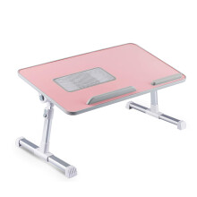 Laptop Bed Table with Adjustable Height and USB Cooling Fan, Foldable Desk for Bed and Sofa