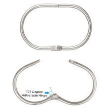 24 Pcs Open Shower Curtain Hook Rings Oval Hanging for Rod Hooks Metal Bathroom Silver