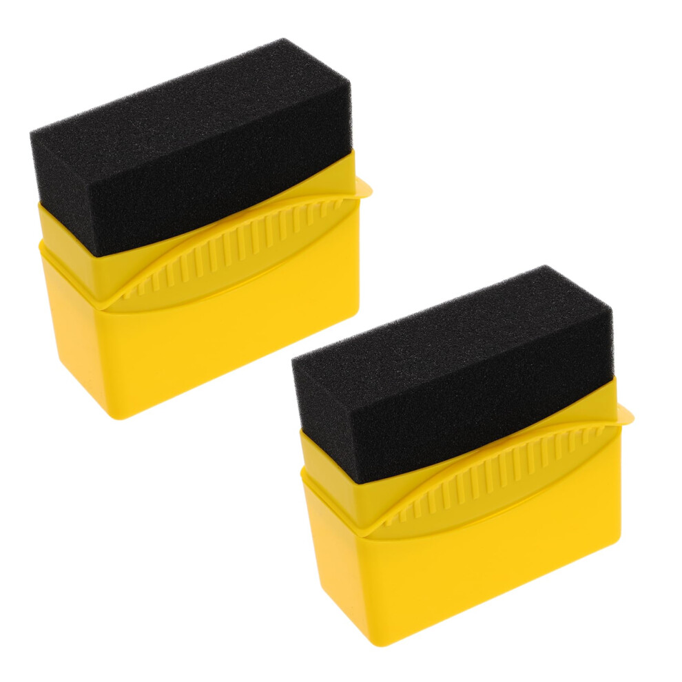 2Pcs Car Detailing Sponge And Tire Shine Applicator Pads With Scratch Protective Cover For Interior And Exterior Cleaning 9330225494096