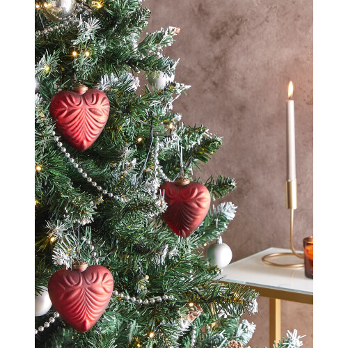 Beliani Set of 4 Baubles FERIABLE Glass Red 1