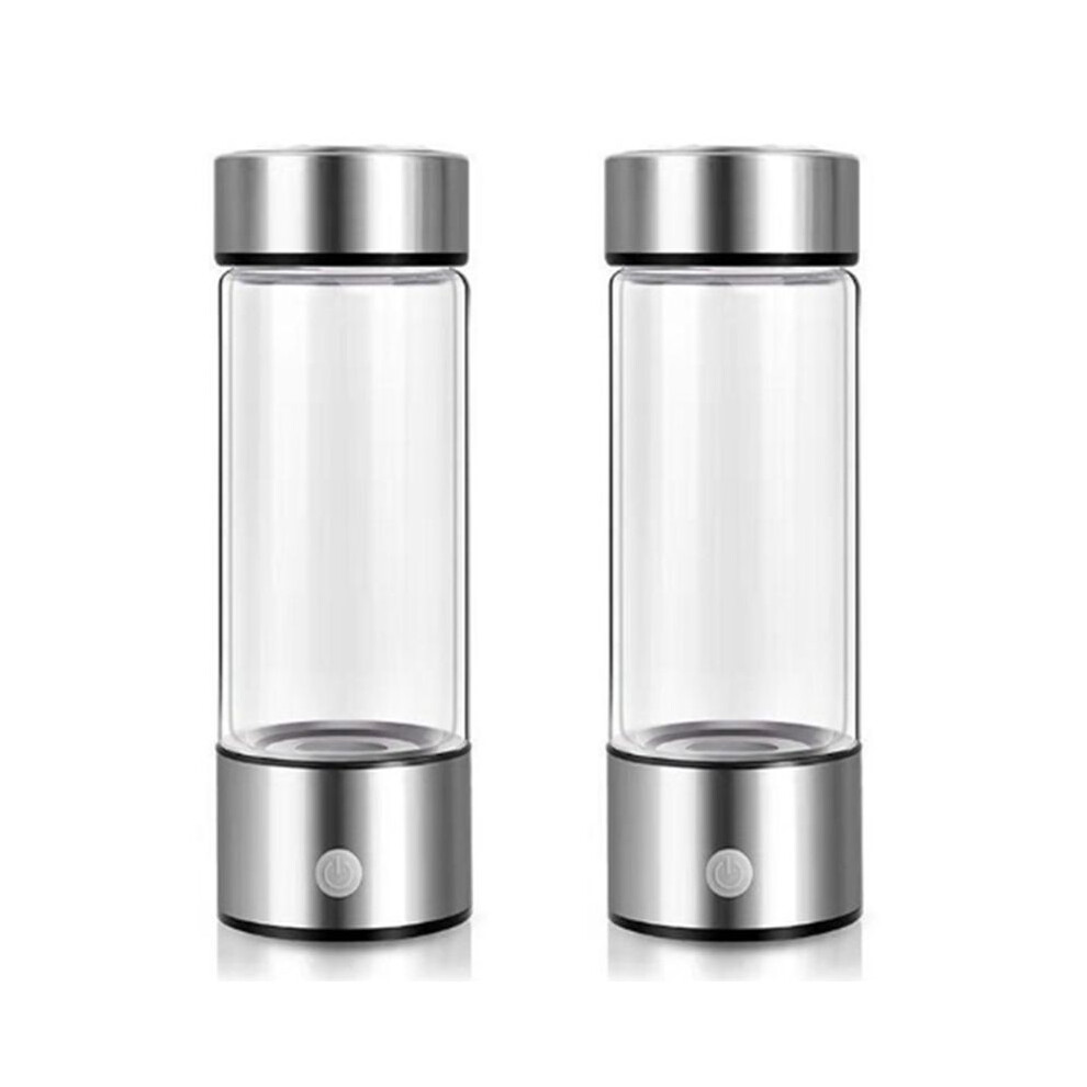 2X Titanium Portable Hydrogen-Rich Water Cup Water Ionizer Maker/Generator Super Antioxidants ORP Hydrogen 420ML