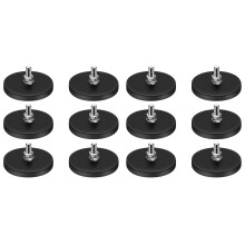 Rubber Coated Magnets,22LBS Neodymium Magnet Base with M6 Threaded Magnet with Bolts and Nuts,Strong Magnets Hold 12PCS