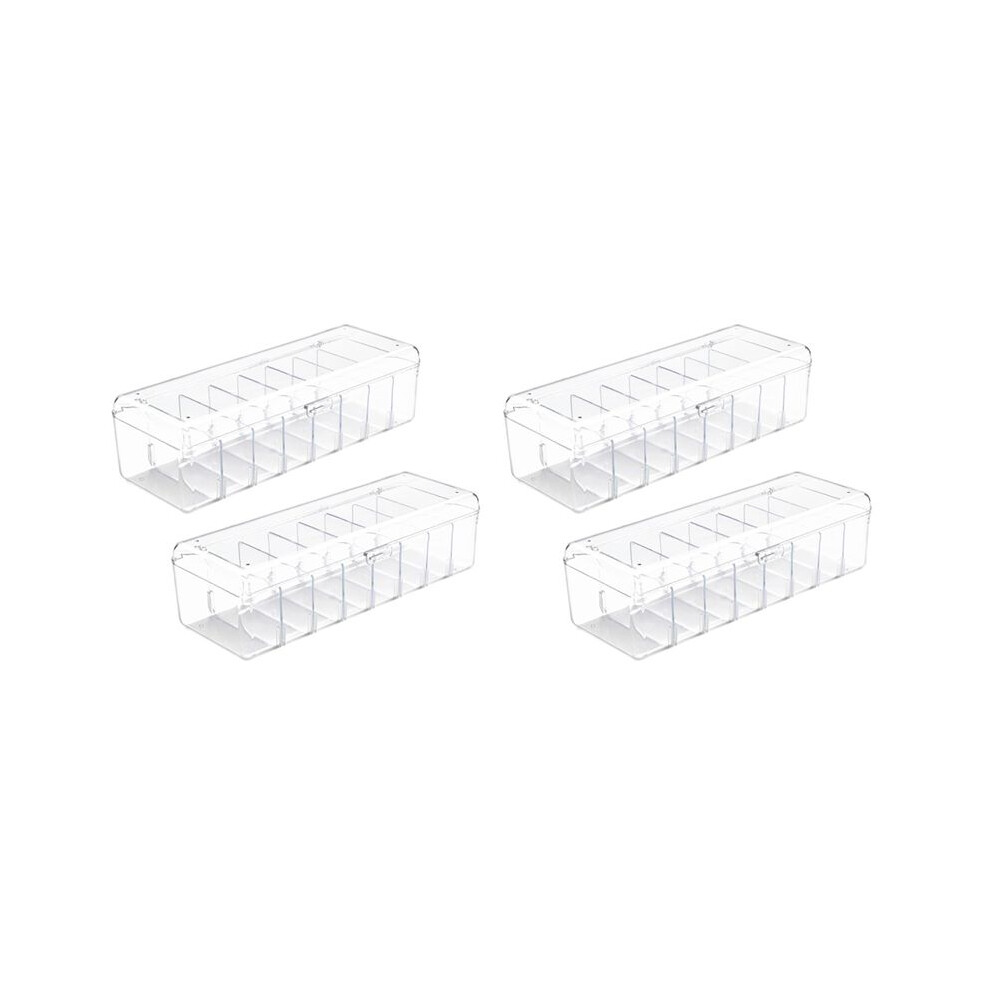 Wella Elements 4Pcs Trading Card Storage Box, Card Storage Box Plastic, Trading Card Case With Removable Dividers, For Standard Card