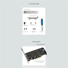 2X PCI-E X8 Double Disk Card NVME M.2 M KEY SSD Expansion Adapter Extended Dual NVME PCI-E X8 Split Card