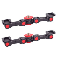 2X Adaptateur Rotatif de Montage de Sabot Froid avec Clip de TéLéPhone Double Support de Barre D'Extension de Sabot Froid pour Appareil Photo