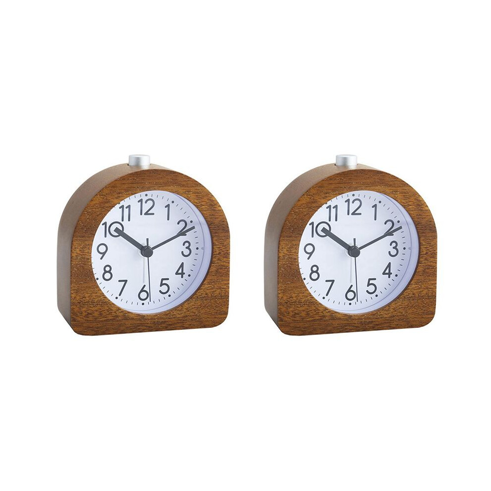 2X Alarm Clock Without Ticking Retro Wooden Alarm Clock With Dial Alarm Quiet Table Clock With Snooze Function A Light Wella Elements
