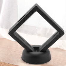 Muntdisplaydoos - Set van 10 3D-Displayhouder met Zwevend Frame met Standaards voor Uitdagingsmunten, AA-Medaillons, Sieraden, Zwart, 2,75 X 2,75 X