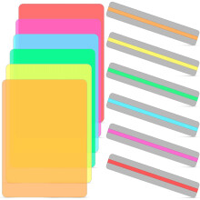 12 StüCk GefüHrte Lesen Streifen Set Farbige ÜBerlagerungen Legasthenie Tools Korrektur Gels Beleuchtung Filter Plastik Folien Lesezeichen