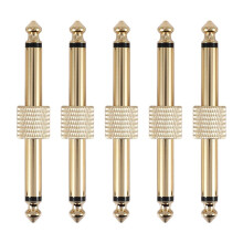 5Pcs 1/4 Inch 6.35 mm Guitar Effects Pedal Connector Coupler Jack Interface Cable Adaptor Electric Pedal Board Accessories