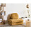 Beliani Single Sofa Bed OLDEN Chenille Mustard 3