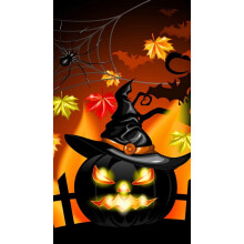 Halloween Pumpkin 5D Diamond Painting Kit with FullCoverage Sparkle, DIY Embroidery Art Gift for Home Decor