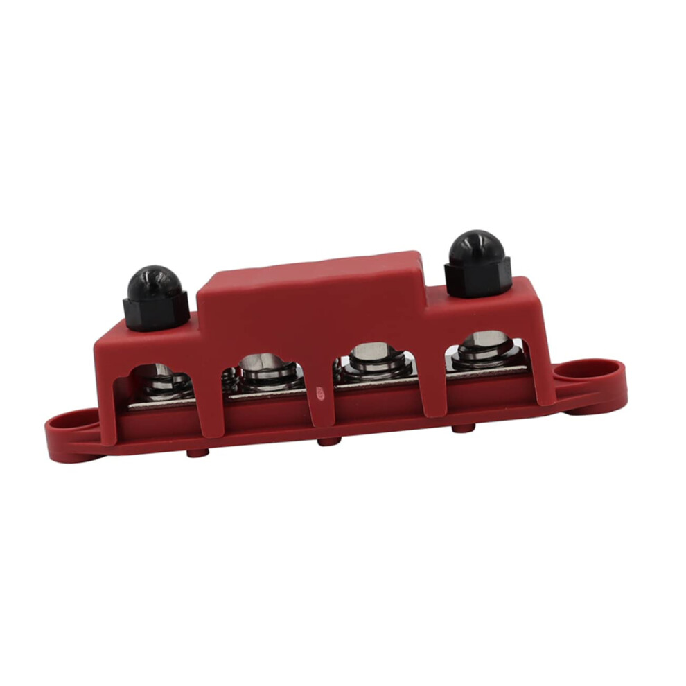 250A Battery Bus Bar With Cover, Corrosionresistant Power Distribution Block For Rv Boat Yacht Red 9330225494270