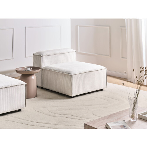 Beliani 1-Seat Section ARDAL Off-White Corduroy 1