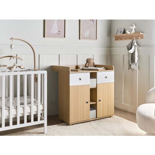Beliani Changing Table Dresser DELISLE Light Brown 1