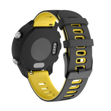 Quick Release Silicone Watch Band Strap Black Yellow Sporty Two Tone Design for Garmin Forerunner 245