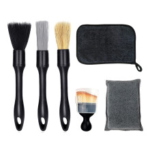 Car Detailing Kit with Ultra Soft Brushes and Microfiber Towels for Interior Deep Cleaning of Dashboards and Air Vents