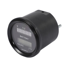 2X Rl-Bi011 Battery Gauge Agm Gel Volt Meter Battery Indicator with Hour Meter for Motorcycle Atv Tractor