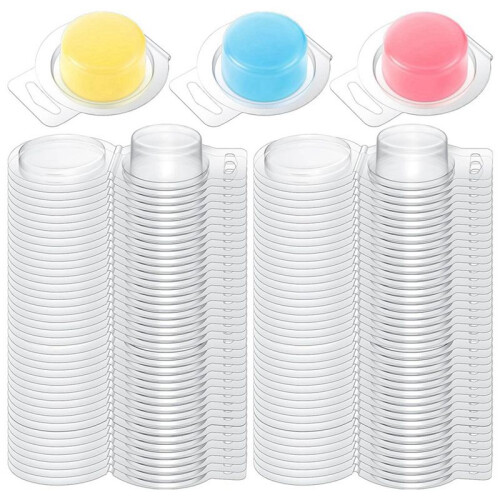 200 Pcs Wax Melt Molds Clear Empty Plastic Wax Melt Clamshells Container Molds PET Single Square 1 Oz Candle Molds 2