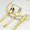 50 Pre Rolled Gold Plastic Silverware - Wrapped Disposable Silverware Set with Forks, Knives, Spoons, White Napkins 6