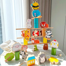 (Stacking Animals)Wooden Dinosaur Balance Toy For Children Interactive Learning And Skills Motor