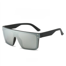 (Silver)Occhiali da sole uomo eleganti fullframe con protezione UV attività all'aperto feste
