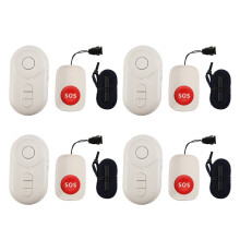 4X Caregiver Pager Wireless Nurse Call Buttons for Elderly Monitoring SOS Alert System Portable Alarm Call Bell
