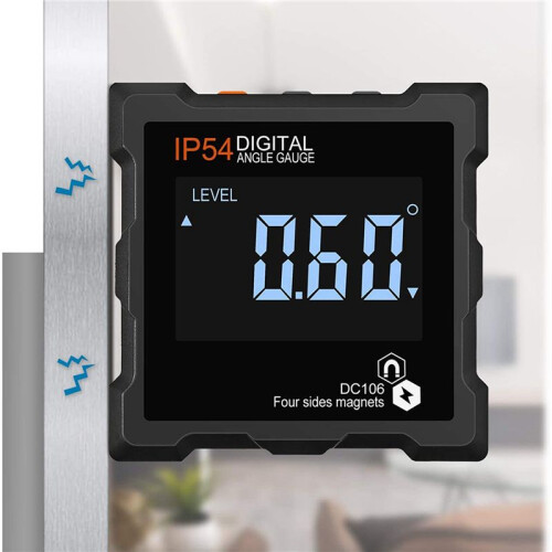 2 Pcs 4x90 Degrees(0-360 Degrees)Digital Electronic Magnetic Angle Backlight Digital Level Box Protractor Bevel Gauge 2