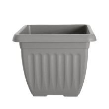 Athens Square Planter 40cm in Grey | Durable Plastic Garden Planter