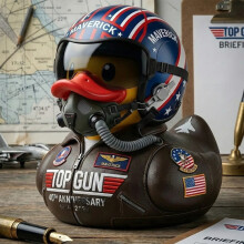 (Style 1) Duck Top Gun Resin Art Statue With Cartoon Style For Gift Decoration And