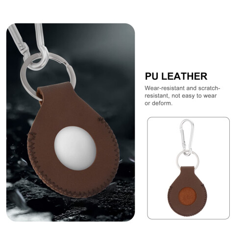 PU Leather Protective Keychain Case for Tracking Device, Scratch‑Resistant and Shock‑Absorbing Design 2