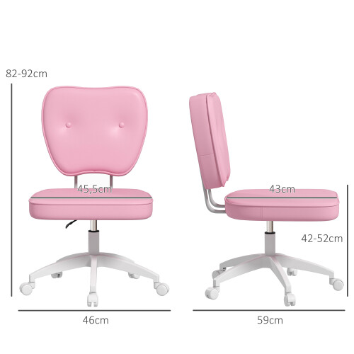 Vinsetto Silla de Escritorio Rosa 46 x 59 x 92 cm 2