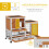 PawHut Conejera de Madera Bicolor 110 x 50 x 88 cm 5