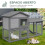 PawHut Conejera de Madera Gris 147 x 54 x 84cm 3