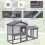 PawHut Conejera de Madera Gris 147 x 54 x 84cm 4