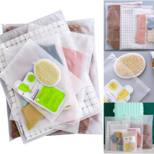 Clear Shoe Storage Bags 12 Pack, Frosted Reusable Resealable Zipper Bags for Shoes, Clothing and T Shirts