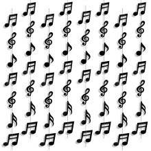 Music Party Decorations Black Musical Note Garland Banner Set Reusable Double‑Sided Hanging Décor