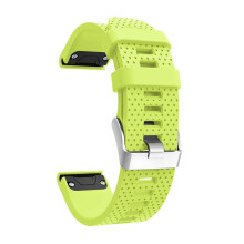 Watch Band Replacement for Garmin Fenix 7S, Soft Silicone Quick Release Strap, Adjustable Green Wristband