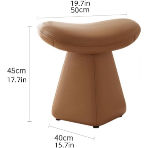 Pink Leather Vanity Stool with Soft Sponge Cushion and Solid Wood Frame for Bedroom Dressing Table 2
