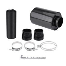 Universal Cold Air Intake Kit 3 Inch Carbon Fiber Hose with Flexible Routing and Air Filter for Car