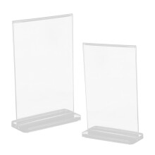 Acrylic Sign Holder 2 Pack, Double Sided Tabletop Menu Display for Restaurants and Events