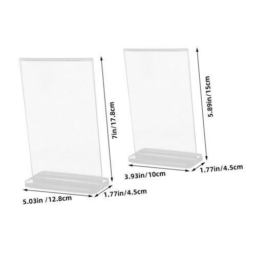 Acrylic Sign Holder 2 Pack, Double Sided Tabletop Menu Display for Restaurants and Events 2