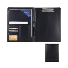 A4 PU Leather Executive Business Portfolio Padfolio Organizer for Documents and Resume, Black