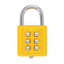 6‑Digit Combination Padlock Yellow Push Button Lock with 3‑Position Security for Gym Locker Toolbox