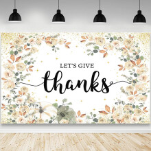 Thank You Backdrop for Employee Appreciation Party, Gratitude Theme Foldable Polyester Banner 84 x 59 Inch