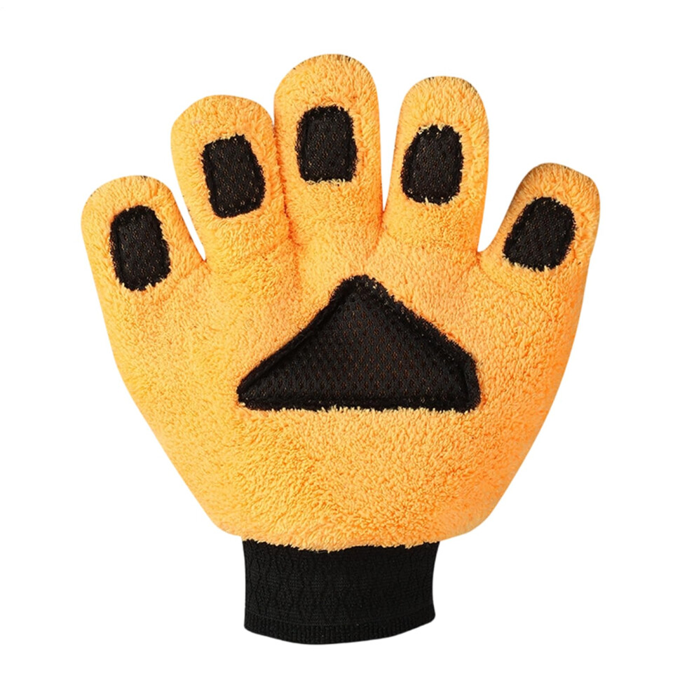 Scratch Microfiber Car Wash Mitt With 3D Fleece Texture And Ergonomic Fivefinger Grip Coral 9771547013259