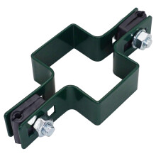Welded Wire Mesh Fence Panel Clamps for 40x60 mm Posts, Green RAL 6005, 10 Pack